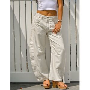 RSQ Women's‎ Barrel Leg Cream Jeans